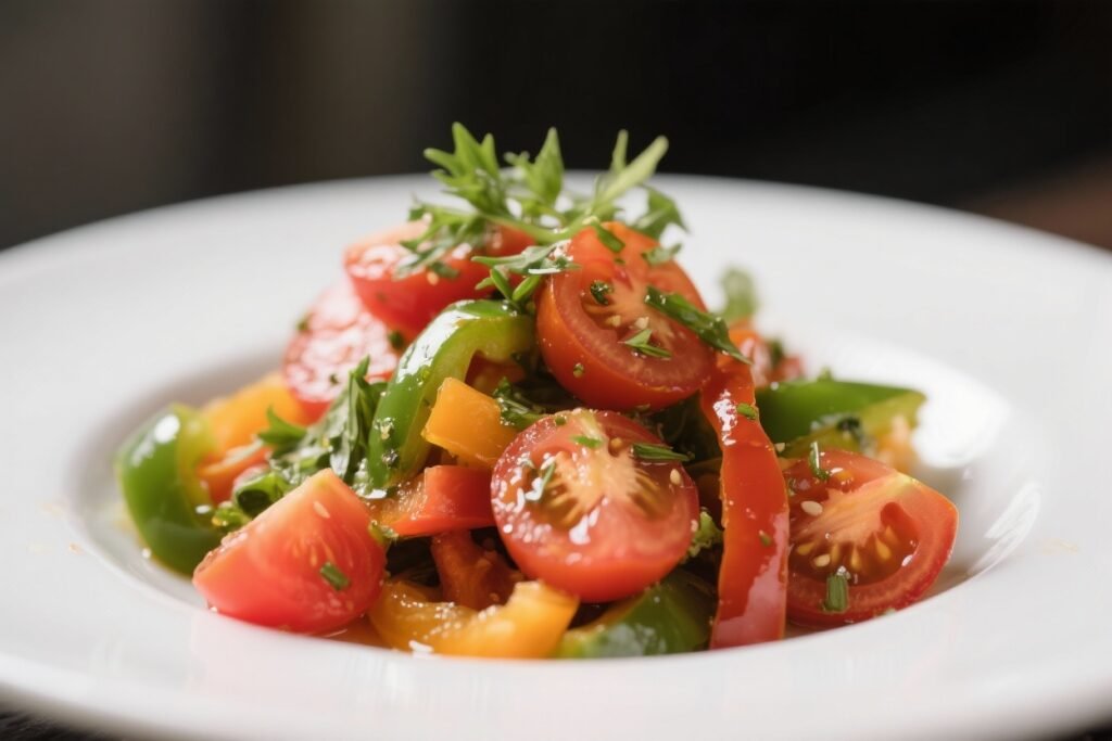 Tomato and Bell Pepper Salad With Herbs – Fresh and Easy